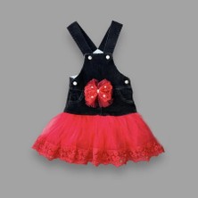 Zarif Fiyonk Detaylı Kız Çocuk Salopeti