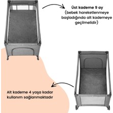 Gulz Lindo Oyun Parkı Park Yatak Bebek Beşik 70x120 Cm + Yataklı