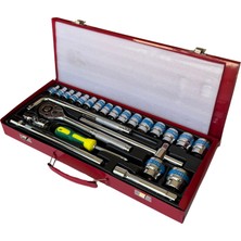 25 Parça 1/2" Cırcır Lokma Anahtar Seti