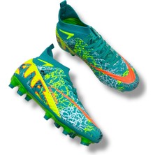 Laliga Yeni Model Çoraplı Krampon Turkuaz Sarı Desenli