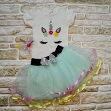 Su Yeşili Zarif Ponili Bebek Takımı