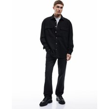 Koton Mark Jean Normal Bel Straight Fit Jean Pantolon Erkek Pamuklu Orta Kalınlık Siyah Denim