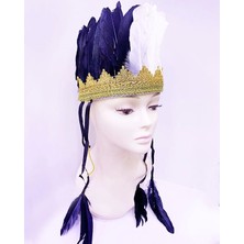 Bfs   Siyah Beyaz Renk Tüylü Kızılderili Başlığı | Taraftar Başlığı