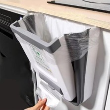 Katlanabilir Mutfak ve Banyo Tezgahüstü Çöp Kovası Torba Hazneli Asılabilir Tasarım