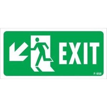 Exit Sol Aşağı Uyarı Levhası 17,5X25 KOD:958
