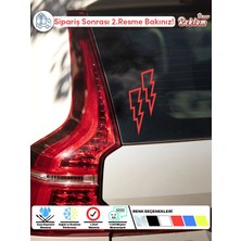 Şimşek Yıldırım Sticker – Neon Sarı Araç Cam Etiketi