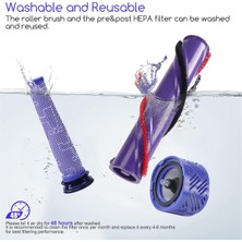 Enigmatic Rulo Fırça + Pre&post Hepa Filtre Kombosu Dyson V8 ile Uyumlu (Yurt Dışından)
