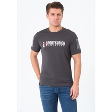 Erkek Bisiklet Yaka Basic Baskılı T-Şhirt