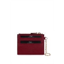 Tamer Tanca Unisex Hakiki Deri Bordo Kartlık 688 1014 Krtlk Y25 Bordo