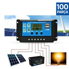100'LÜ Paket Güneş Paneli Akü Şarj Kontrol Cihazı 30 AMPER-12V 24V