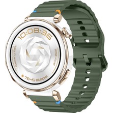 Huawei Watch Gt5 Pro 42MM Ile Uyumlu Dalga Desenli Tokalı Yumusaş Soft Silikon Kordon