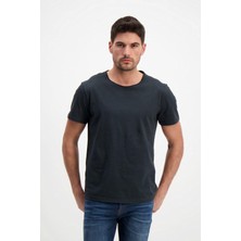 Antrasit Erkek Yıkamalı Basic T-Shirt