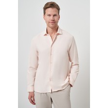  Erkek Yavruağzı Slim Fit Italyan Yaka Gömlek