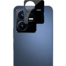 Gpack Vivo Y22 Uyumlu Kamera Lens Koruyucu 3D Cam Siyah