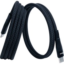 BMCC-04 Siyah USB-C-C Manyetik Kablo – 1 m, 100 W Süper Hızlı Şarj