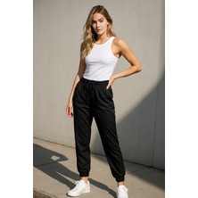 Rich Kadın Standart Fit İnce Eşofman Altı Bel Paça Lastikli Basic Düz Uzun Boy Pantolon