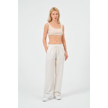 Rich Kadın Keten Bol Paça Beli Lastikti Pantolon