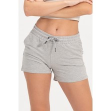 Rich Kadın Gri Melanj Şort Mini Spor Şort