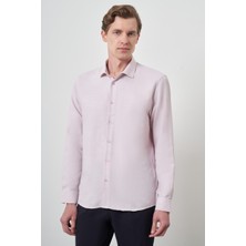  Erkek Pembe Slim Fit Italyan Yaka Gömlek