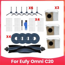 Sedipiitous Eufy Omni C20 Için 20PCS Vakum Süpürge Yedek Parçalar Ana Yan Fırça Hepa Filtre Mop Padleri Toz Torbalar Aksesuarlar Kitler (Yurt Dışından)