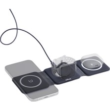 W07B Siyah 3 in 1 Manyetik Kablosuz Şarj Standı – iPhone, AirPods, Apple Watch
