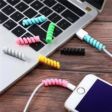 Bfs  4lü Apple, Android Şaj Kablosu Koruyucu Silikon Spiral Yay Aparat