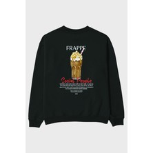Frappe Arka Baskılı Oversize Sweatshirt Erkek Kadın Unisex