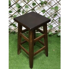 Taburecity Kare Bar Tabure Ceviz Renk -Ahşap Tabure( 60 cm )