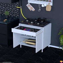 Modilayn Qplas (Xxl) Set Ocak Altı Dolap 75X88X48 cm Çekmeceli, Kapaklı 2 Göz Raf Bölmeli