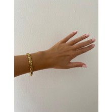 Stainless Steel Çelik Kral Model Gold Bileklik