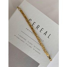 Stainless Steel Çelik Kral Model Gold Bileklik