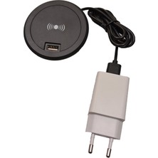 Kablosuz Masaüstü Gömme Şarj Cihazı Siyah