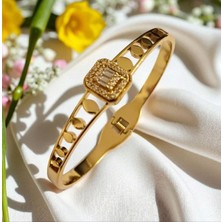 Kadın Baget Taşlı Çelik Kelepçe