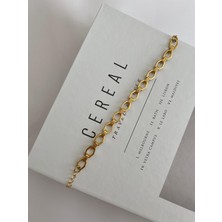 Stainless Steel Çelik Altıgen Desenli Gold Bileklik