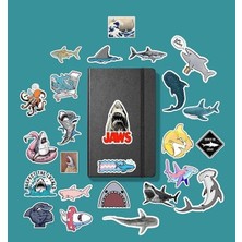 Shark Sticker Paketi /bullet Journal Defter Çıkartma Ajanda Laptop Etiket