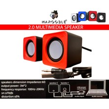 1+1 Bilgisayar Hoparlörü 2.0 Kablolu Jack Girişli Speaker Yeni  1+1 Ses Sistemi