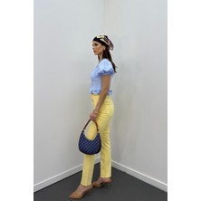 Juliet Açık Sarı Renk Yüksek Bel Slim Fit Jeans