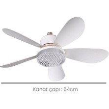 Tay-Tech Rbr Tavan Vantilatörlü LED Ampul, Kumandalı, 3 Renkli, Kademe Ayarlı, Sessiz