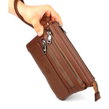 Erkek Taba Renk Çok Bölmeli Bileklik Kemerli Portföy Çanta El Çantası