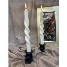 Burgulu Şamdan Beyaz Lüks 24CM