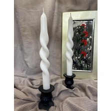 Burgulu Şamdan Beyaz Lüks 24CM
