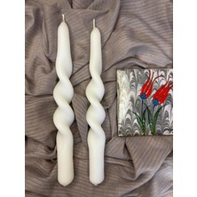 Burgulu Şamdan Beyaz Lüks 24CM