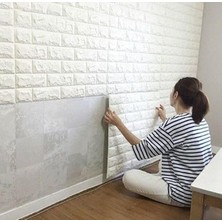 3D Tuğla Desenli Kendinden Yapışkanlı Duvar Paneli 58X38 cm