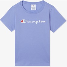 Champion Crewneck Ss Çocuk Mor T-SHIRT.VS097