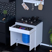 Modilayn DOQU (XXXL) Set Ocak Altı Dolap 80x88x56 cm Çekmeceli, Kapaklı ve 1 Gözlü Tüp Bölmelidir