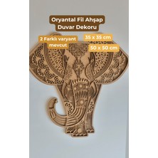 Ev Dekoru Oryantal Fil Natürel Ham Ahşap Duvar Dekoru