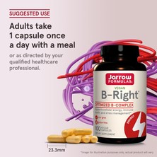 Jarrow Formulas B-Right B Complex Vitamin B1 B2 B3 B5 B6 P-5-P B12 Folate Choline Inositol Biotin P-5-P Niacin Kolin