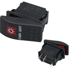 Powermaster Kabin Sembollü Işıklı 3 Pinli On-Off 12-24V Marin Switch