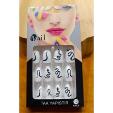 Monalisa Home Lüks Çift Renk Figürlü Takma Tırnak