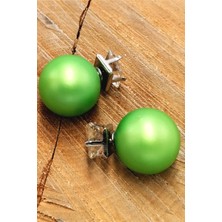 Yeşil Renkli Parlak Taşlı Küpe